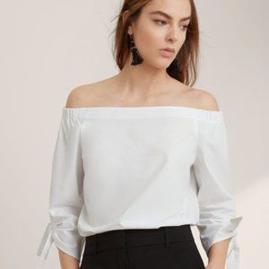 Aritzia Babaton Malik Cotton Poplin Off Shoulder